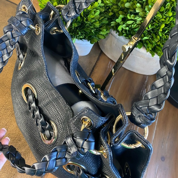 Michael Kors Astor Braided Grommet Large  Bucket Tote Bag - Picture 9 of 15